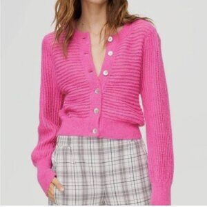 Aritzia Wilfred Alessia Cardigan Sweater in Pink Size Small